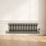 Traditional 2 Column Radiator & Valves – 300mm x 830mm - Raw Metal