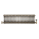 Traditional 2 Column Radiator & Valves – 300mm x 1010mm - Raw Metal