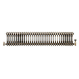 Traditional 2 Column Radiator & Valves - 300 x 1460mm - Raw Metal