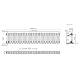 Traditional 2 Column Radiator & Valves - 300 x 1460mm - Raw Metal