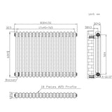 Traditional 2 Column Radiator & Valves - 600 x 830mm - Raw Metal