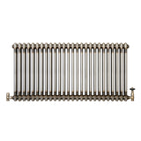 Traditional 2 Column Radiator & Valves - 600 x 1190mm - Raw Metal