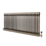 Traditional 2 Column Radiator & Valves - 600 x 1460mm - Raw Metal