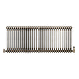 Traditional 2 Column Radiator & Valves - 600 x 1460mm - Raw Metal
