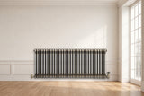Traditional 2 Column Radiator & Valves - 600 x 1460mm - Raw Metal