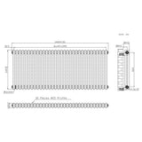 Traditional 2 Column Radiator & Valves - 600 x 1460mm - Raw Metal