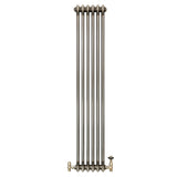 Traditional 2 Column Radiator & Valves – 1500mm x 290mm - Raw Metal