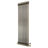 Traditional 2 Column Radiator & Valves – 1500mm x 470mm - Raw Metal
