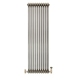 Traditional 2 Column Radiator & Valves – 1500mm x 470mm - Raw Metal