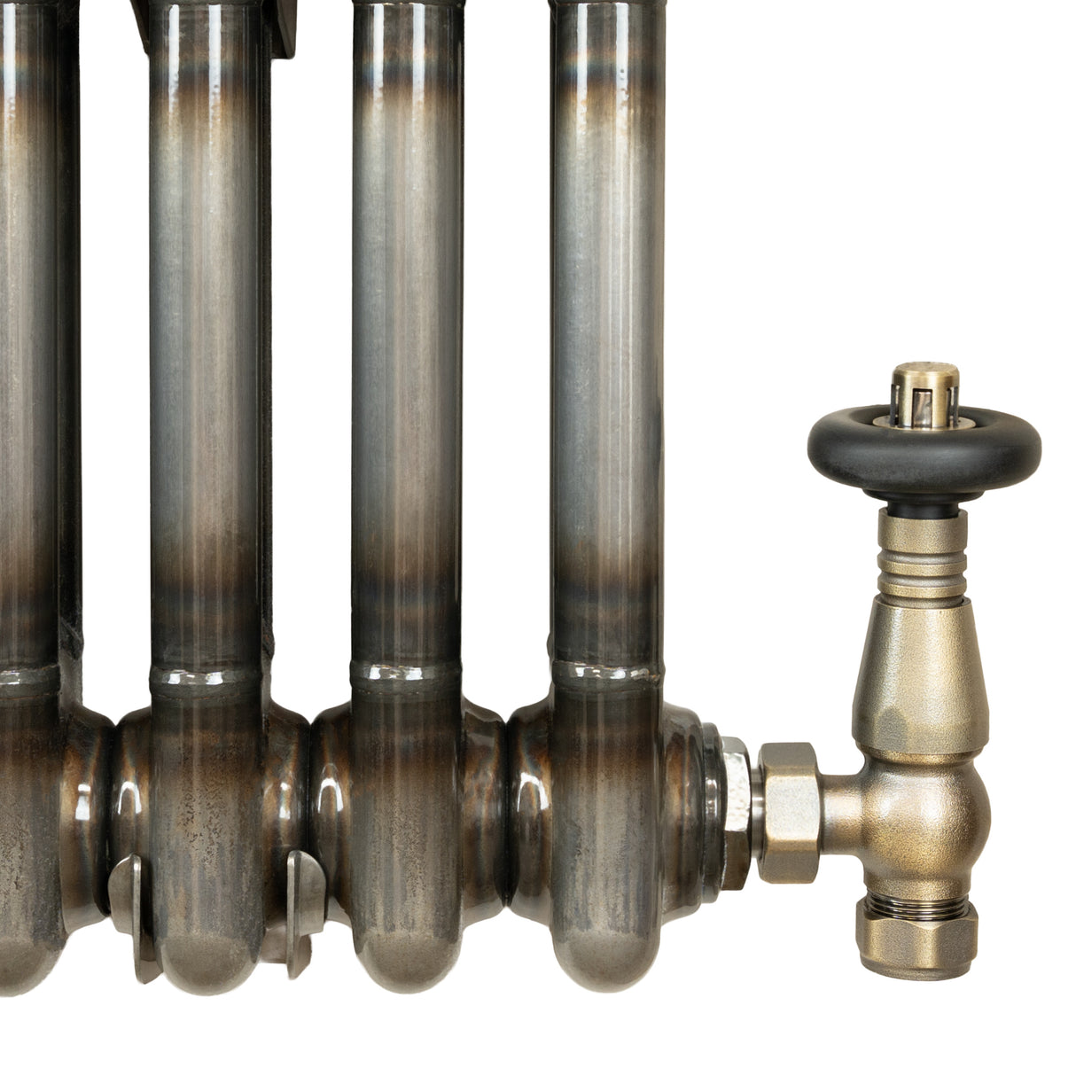 Traditional 2 Column Radiator & Valves – 1500mm x 470mm - Raw Metal