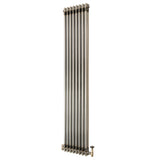 Traditional 2 Column Radiator & Valves – 1800mm x 380mm - Raw Metal
