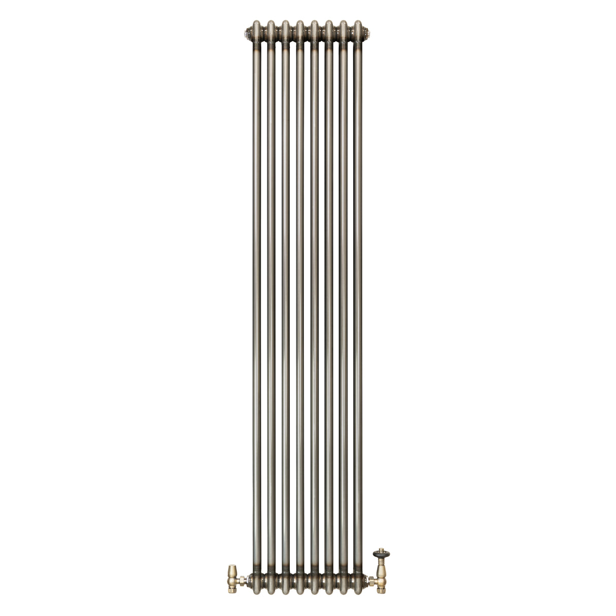 Traditional 2 Column Radiator & Valves – 1800mm x 380mm - Raw Metal