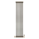 Traditional 2 Column Radiator & Valves – 1800mm x 380mm - Raw Metal