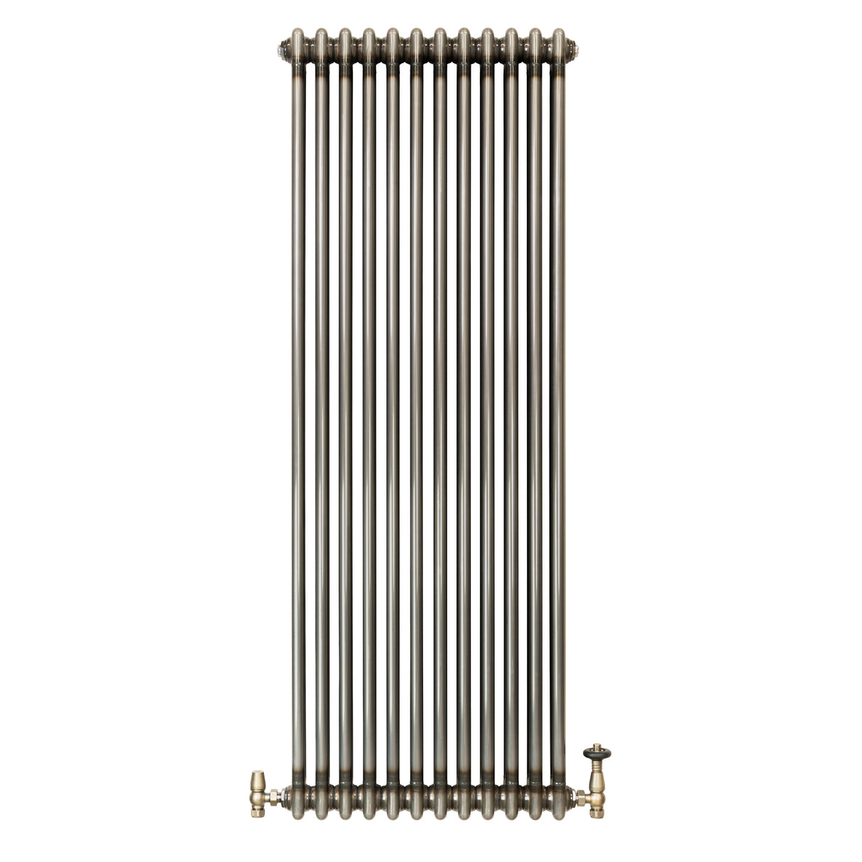 Traditional 2 Column Radiator & Valves - 1800mm x 560mm - Raw Metal