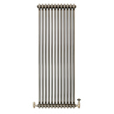 Traditional 2 Column Radiator & Valves - 1800mm x 560mm - Raw Metal