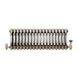 Traditional 3 Column Radiator & Valves – 300mm x 830mm - Raw Metal
