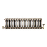 Traditional 3 Column Radiator & Valves – 300mm x 1010mm - Raw Metal