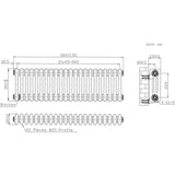 Traditional 3 Column Radiator & Valves – 300mm x 1010mm - Raw Metal