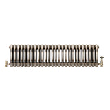 Traditional 3 Column Radiator & Valves – 300mm x 1190mm - Raw Metal