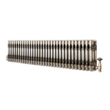 Traditional 3 Column Radiator & Valves - 300mm x 1460mm - Raw Metal