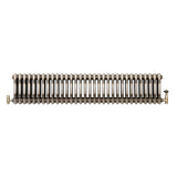 Traditional 3 Column Radiator & Valves - 300mm x 1460mm - Raw Metal