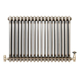 Traditional 3 Column Radiator & Valves – 600mm x 830mm - Raw Metal