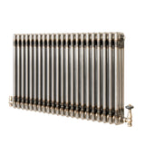 Traditional 3 Column Radiator & Valves – 600mm x 1010mm - Raw Metal