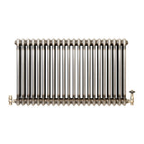 Traditional 3 Column Radiator & Valves – 600mm x 1010mm - Raw Metal