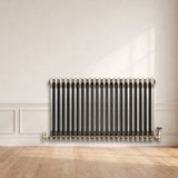 Traditional 3 Column Radiator & Valves – 600mm x 1010mm - Raw Metal