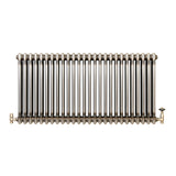 Traditional 3 Column Radiator & Valves – 600mm x 1190mm - Raw Metal