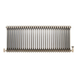 Traditional 3 Column Radiator & Valves – 600mm x 1460mm - Raw Metal
