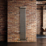 Traditional 3 Column Radiator & Valves – 1500mm x 290mm - Raw Metal