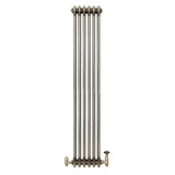 Traditional 3 Column Radiator & Valves – 1500mm x 290mm - Raw Metal