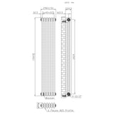 Traditional 3 Column Radiator & Valves – 1500mm x 290mm - Raw Metal