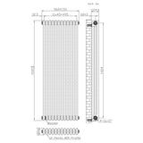 Traditional 3 Column Radiator & Valves – 1500mm x 560mm - Raw Metal