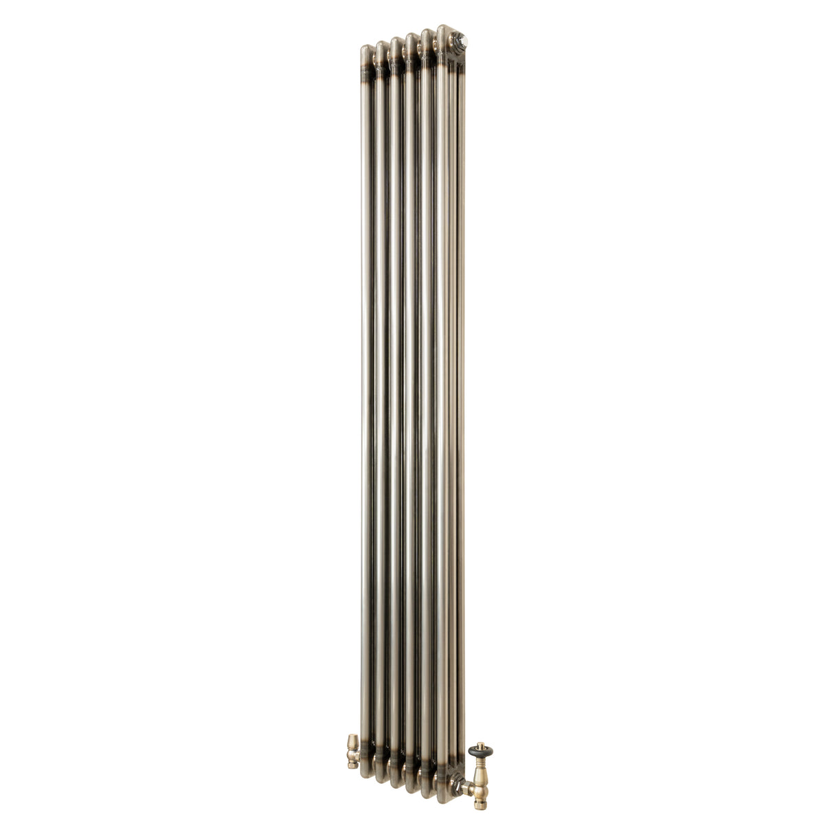 Traditional 3 Column Radiator & Valves – 1800mm x 290mm - Raw Metal