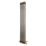 Traditional 3 Column Radiator & Valves – 1800mm x 290mm - Raw Metal