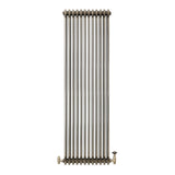 Traditional 3 Column Radiator & Valves - 1800 x 560mm - Raw Metal