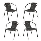 PE Rattan Stacking Garden Chairs – Set of 4