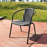 PE Rattan Stacking Garden Chairs – Set of 4