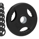 Olympic Tri-Grip Rubber Weight Plates - Black Pairs & Sets