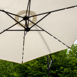 Cream 3m LED Cantilever Parasol With Plain Base