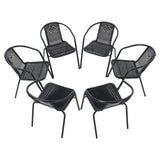 PE Rattan Stacking Garden Chairs – Set of 6