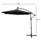 Black 3m LED Cantilever Parasol