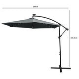 Grey 3m LED Cantilever Parasol