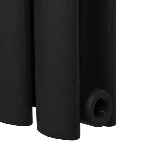 Cylindrical Radiator Post Oval Column Radiator – 1800mm x 360mm – Black – Monster Shop UK