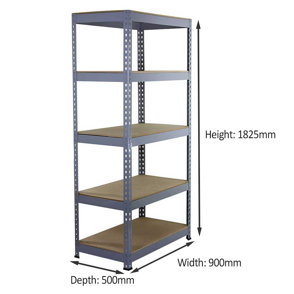 Q-Rax Grey Shelving Units - 90cm x 180cm x 50cm