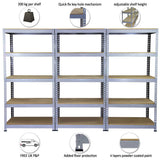 Q-Rax Grey Shelving Units - 90cm x 180cm x 50cm