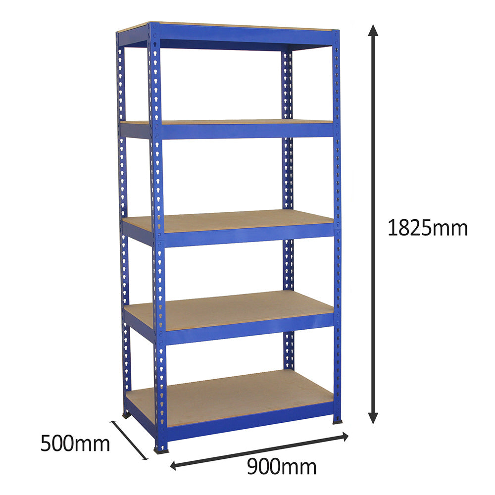 Q-Rax Blue Shelving Units - 90cm x 180cm x 50cm