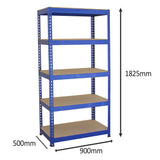 Q-Rax Blue Shelving Units - 90cm x 180cm x 50cm